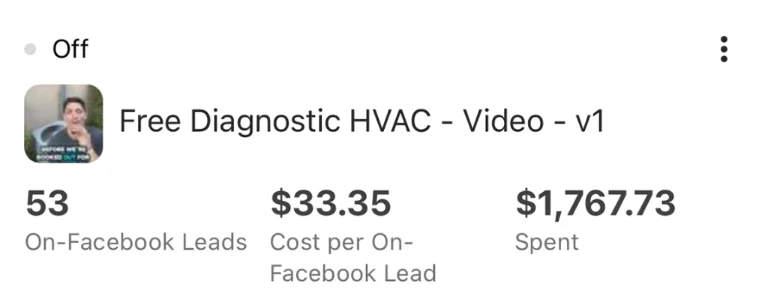 Local Service Business campaign results